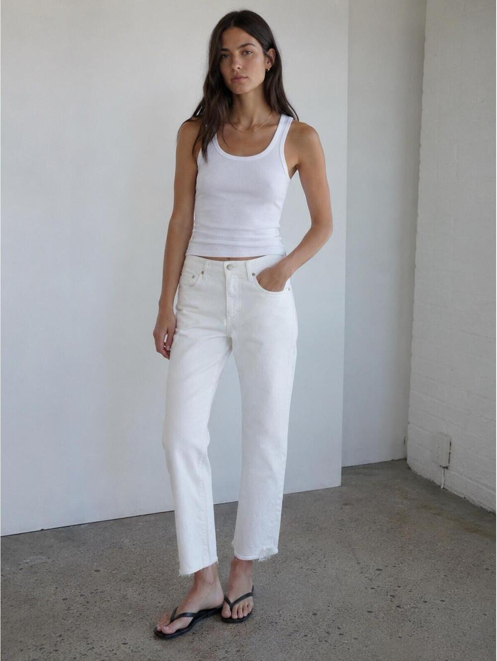 Agolde‎ Women’s Toni Mid-Rise Straight Leg Jean Classic White Size 29 Spring